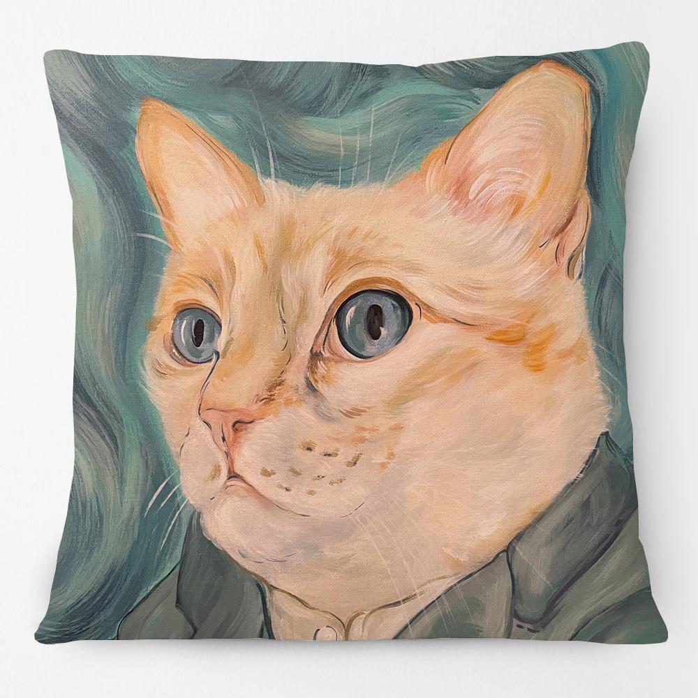 Oil Painting Animals Dachshund Dalmatian Basset Hound Dog Cat And Pheasant Print Cushion Cover Pillow Case
