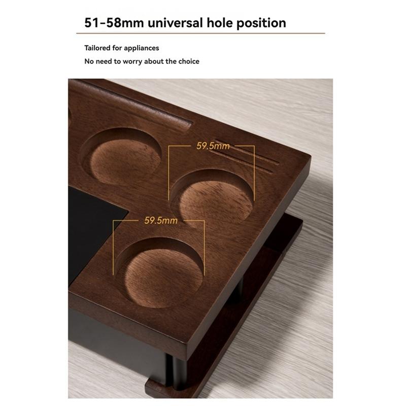 Good-Espresso Tamping Station Multifunctional Solid Wood Powder Pressing Stand Wooden Espresso Machine Accessories A