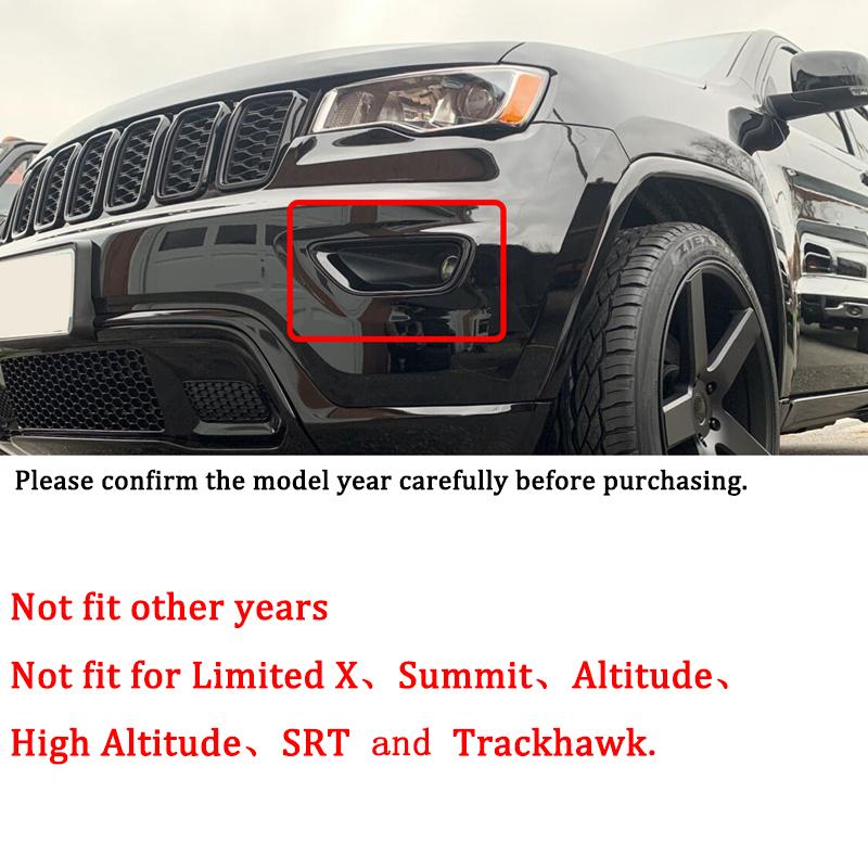 Černý kryt předního mlhového světla ozdobná lišta mlhového světla pro Jeep Grand Cherokee 2017-2021 2019