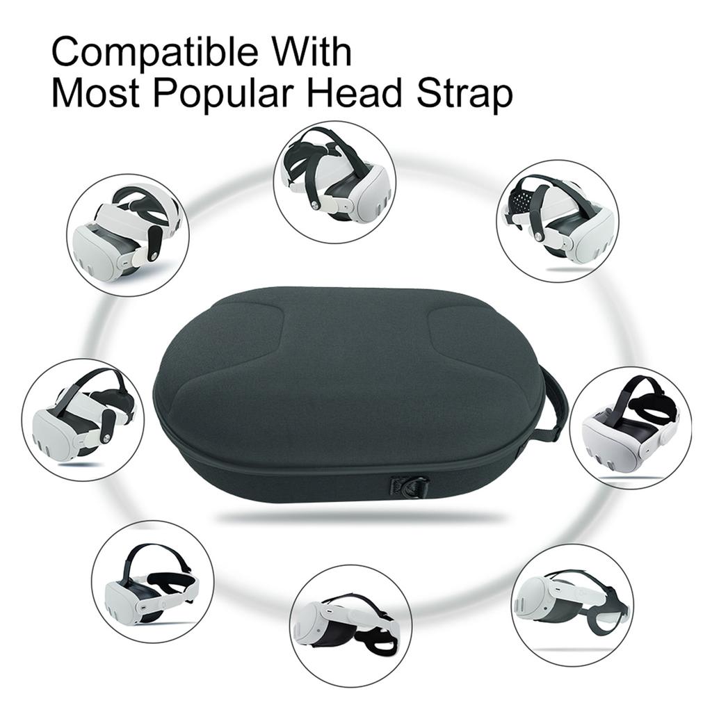 Portable VR Headset Carrying Bag Waterproof and Dustproof EVA Hard Storage Case for Meta Quest 3 VR Accessories