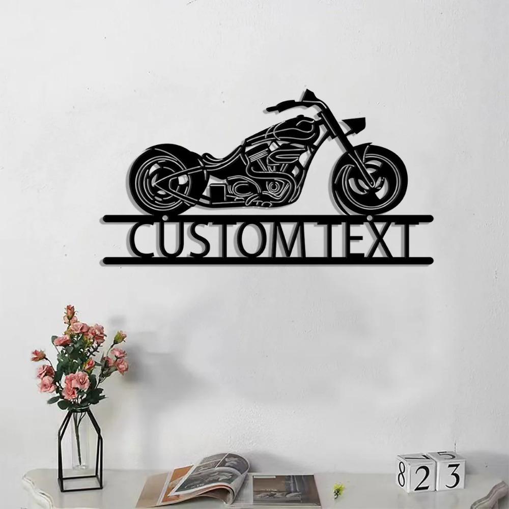Custom Metal Motorcycle Emblem, Personalized Garage Badge, Man Cave Wall Art, Custom Sign Gift