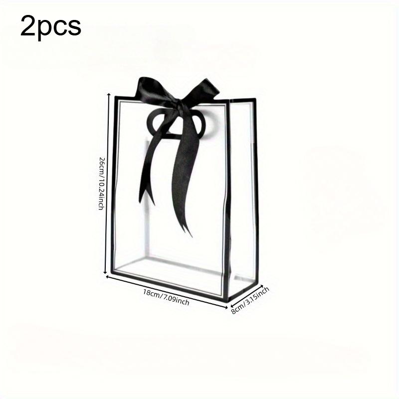 

2pcs Handheld Gift Bag Party Handheld Gift Bag Birthday Celebrations Bridal Floral Packaging Bags Wedding Gift Boxes with Ribbon 18x8x26cm