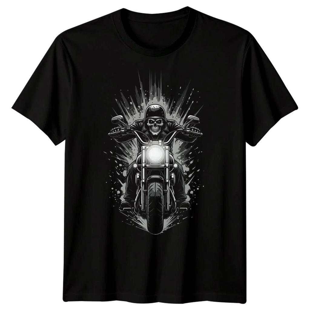 Skull Rider Biker Culture Motorcycles Mens T-Shirt Graphic Speed Tee