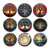 Tree of Life 8-Piece Wooden Heat-Insulating Non-Slip Coaster Set