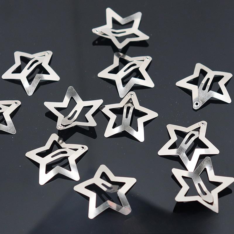 Silver Five-pointed Star Hair Clip Cute Star ClipSide Clip of A Girl's Hair AccessoryBroken Hair Clip
