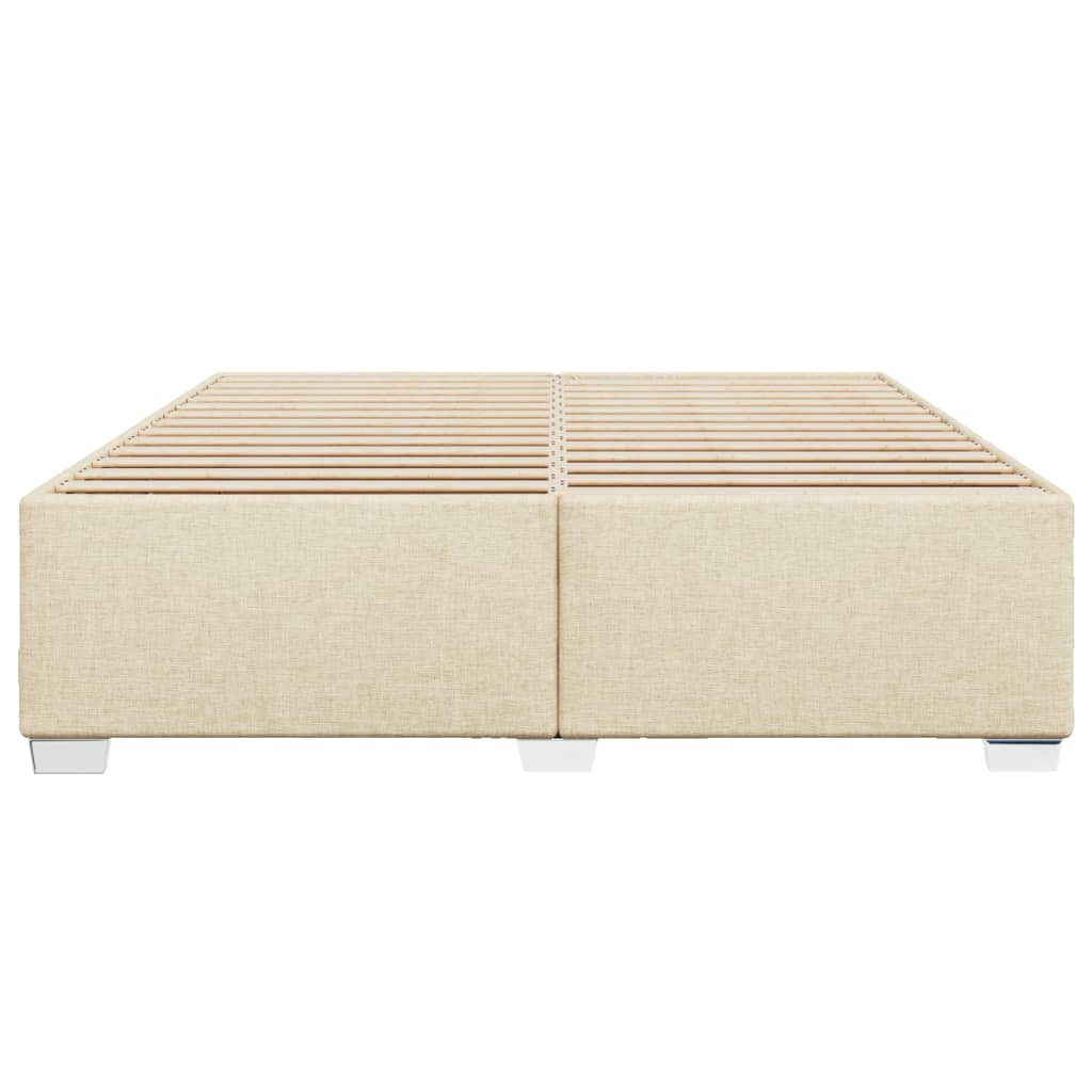 Bed Frame without Mattress Cream 200x200 cm Fabric
