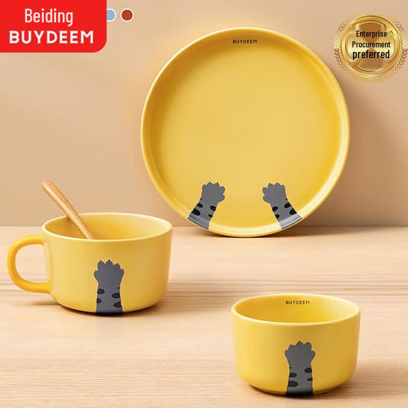 Buydeem Canvas Collection Cat Paw Ceramic Soup Bowl