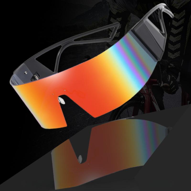 Non-polarized Rimless High Definition One-Piece Frame All-inclusive Sunglasses Men Women Windproof Outdoor Sports Protection Eyeglasses