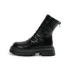 Thick-soled Wrinkled Elastic Thin Boots Black Short Boots Children 2025 New Summer and Autumn British Style Martin Boots Stacking Boots