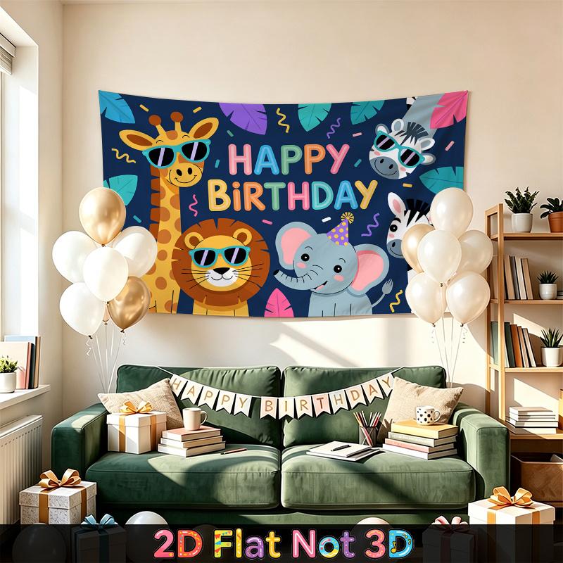 Party Backdrop Birthday Safari Photo Booth Background Front Door Decor