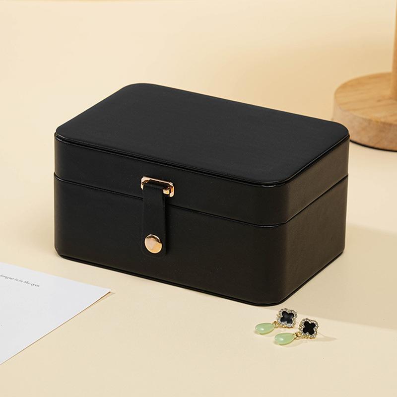 Supply Portable Customized Light Luxury Jewelry Storage Box with Mirror Large-capacity Necklace Ring Earrings Earrings Storage S чёрный