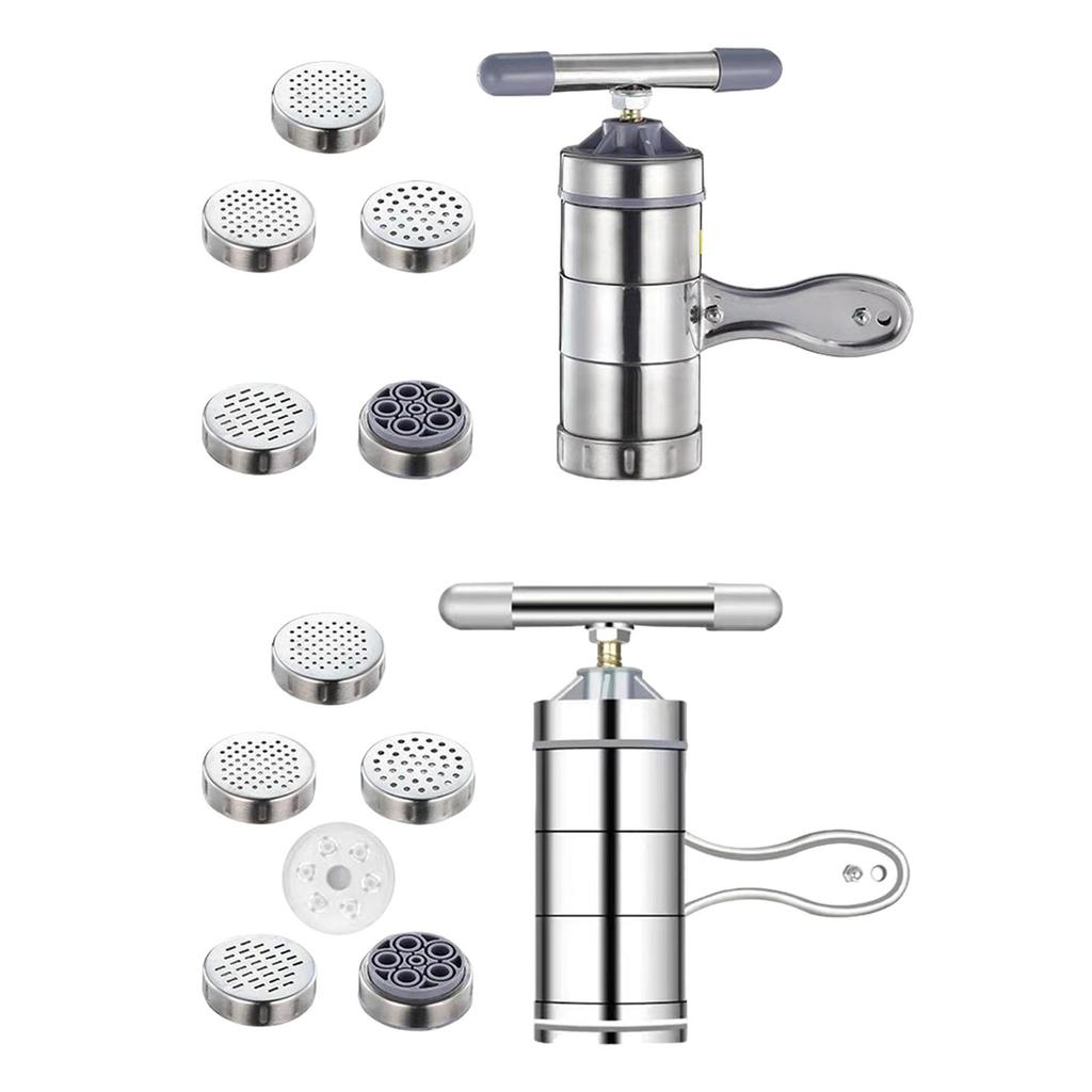 Pasta Maker Handheld Spaghetti Stainless Steel Lasagna Multipurpose Manual with Pasta Shapes Gadget Ramen Noodle Press Machine