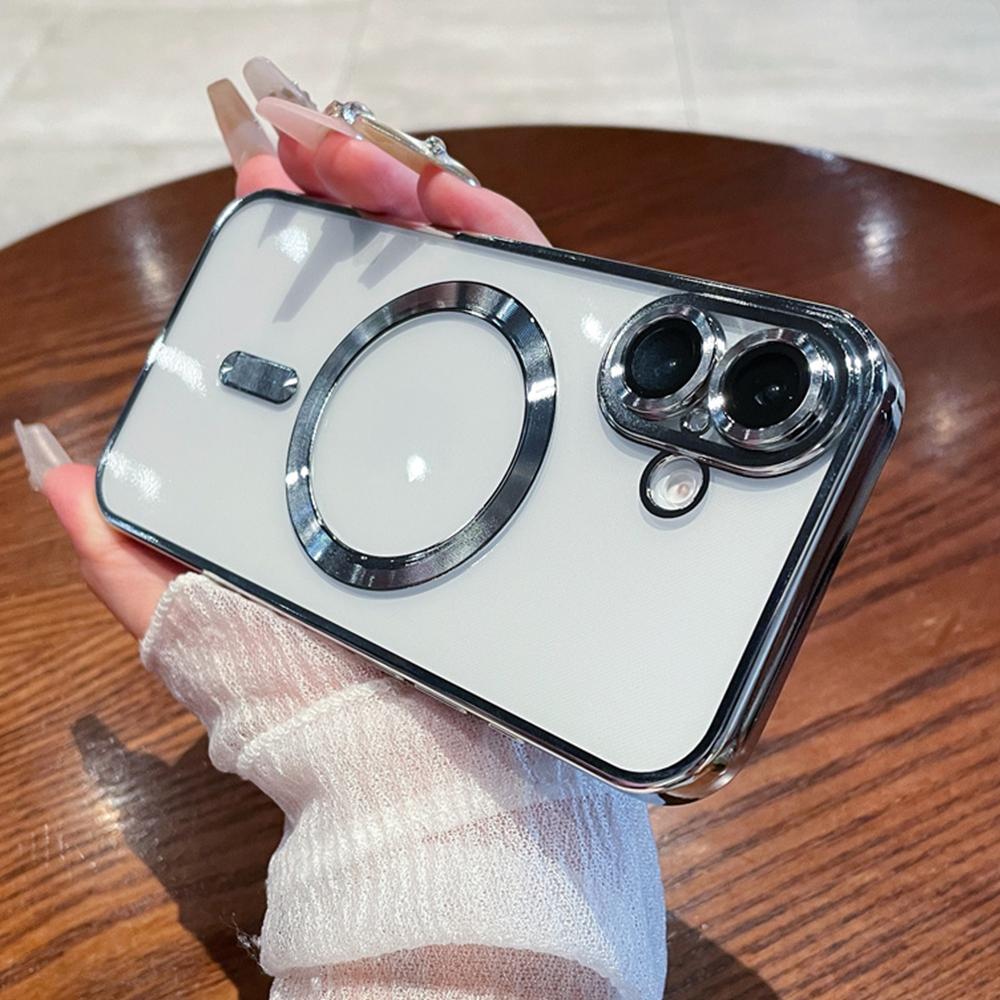Luxury Clear Plating Magnetic Phone Case for Samsung Galaxy S26 S25 S24 S23 FE S22 S21 Plus 20 Ultra A55 A35 A15 A05 Cover