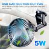 12V/24V Windshield Desk Fan USB Suction Cup Auto Cooler 360 Degree Adjustable Car Dashboard Fan 3 Speeds Mini Car Fan