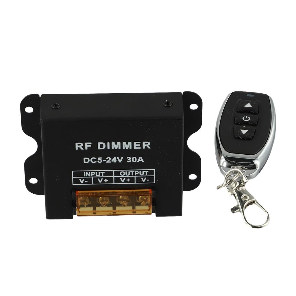 DC 12V 24V LED Dimmer with RF Wireless Remote Control Full Range Brightness Adjustment for Light Strips and More