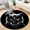 1pc Cat Cross Office Round Area Rug, Under Office Chairs Bedroom Living Room Home Decor, Room Deco, Available in Various Sizes