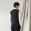 Qipai Men's 100% Wool Sleeveless V-Neck Cardigan Vest