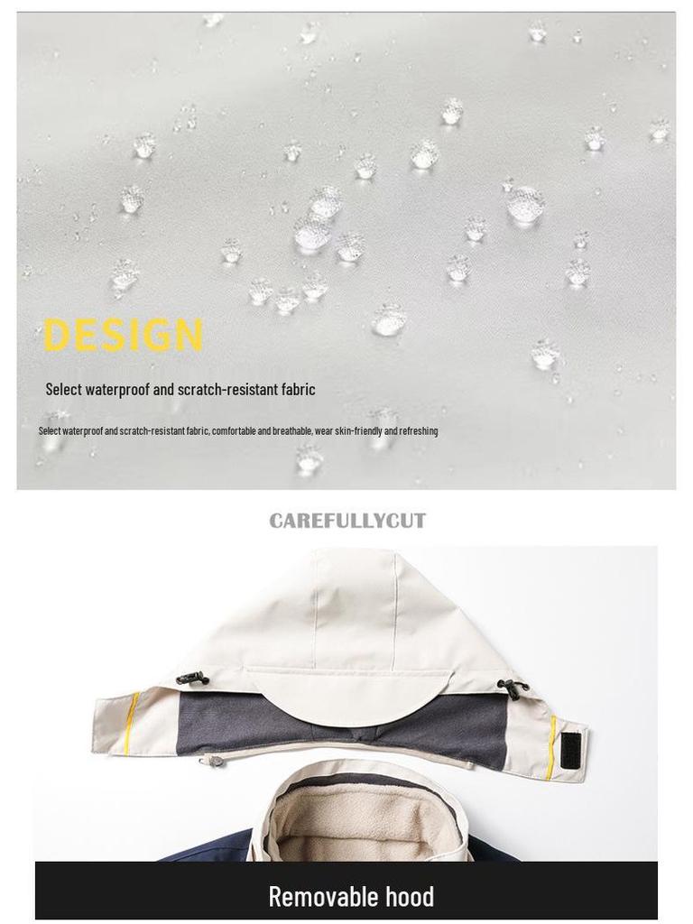 Unisex Colorblock Windbreaker: Detachable, Waterproof, Windproof, Customizable Print