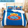 3PCS Football Espanyol Design Bedding Set,Including 1pc Duvet Cover And 2pcs Pillowcases Perfect for Bedroom, Dormitory, Fan Christmas gift