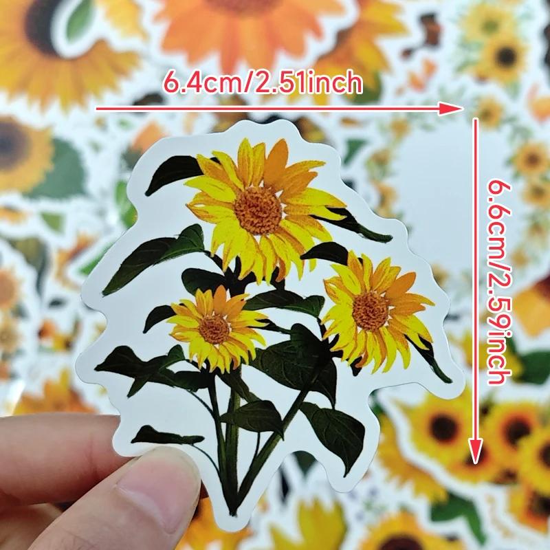 High-Quality 50Pcs High-Quality Sunflower High-Quality Vinyl High-Quality Decals High-Quality Aesthetic Self-assembly High-Quality Stickers
