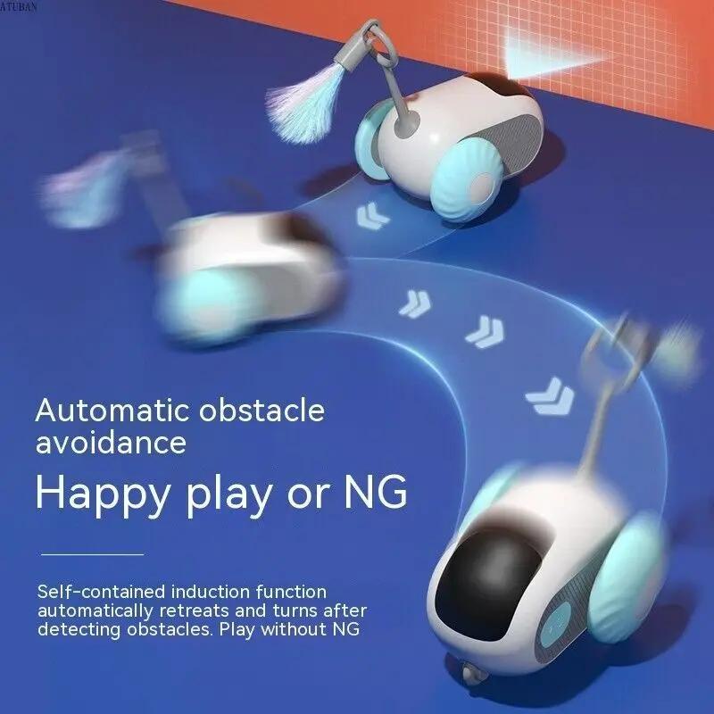 Remote Control Smart Cat Toy Automatic Rolling Pet Toys Cat Stick Teaser USB Rechargeable for Cats/Kitten Small Dogs Funny Toy Pet Supplies