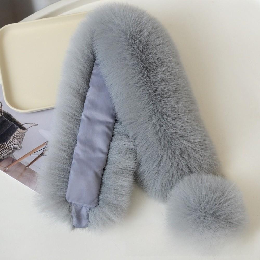 Thickened Imitation Fur Scarf Magnetic Cross Neck Warmer Gifts Plush Scarf  Girl