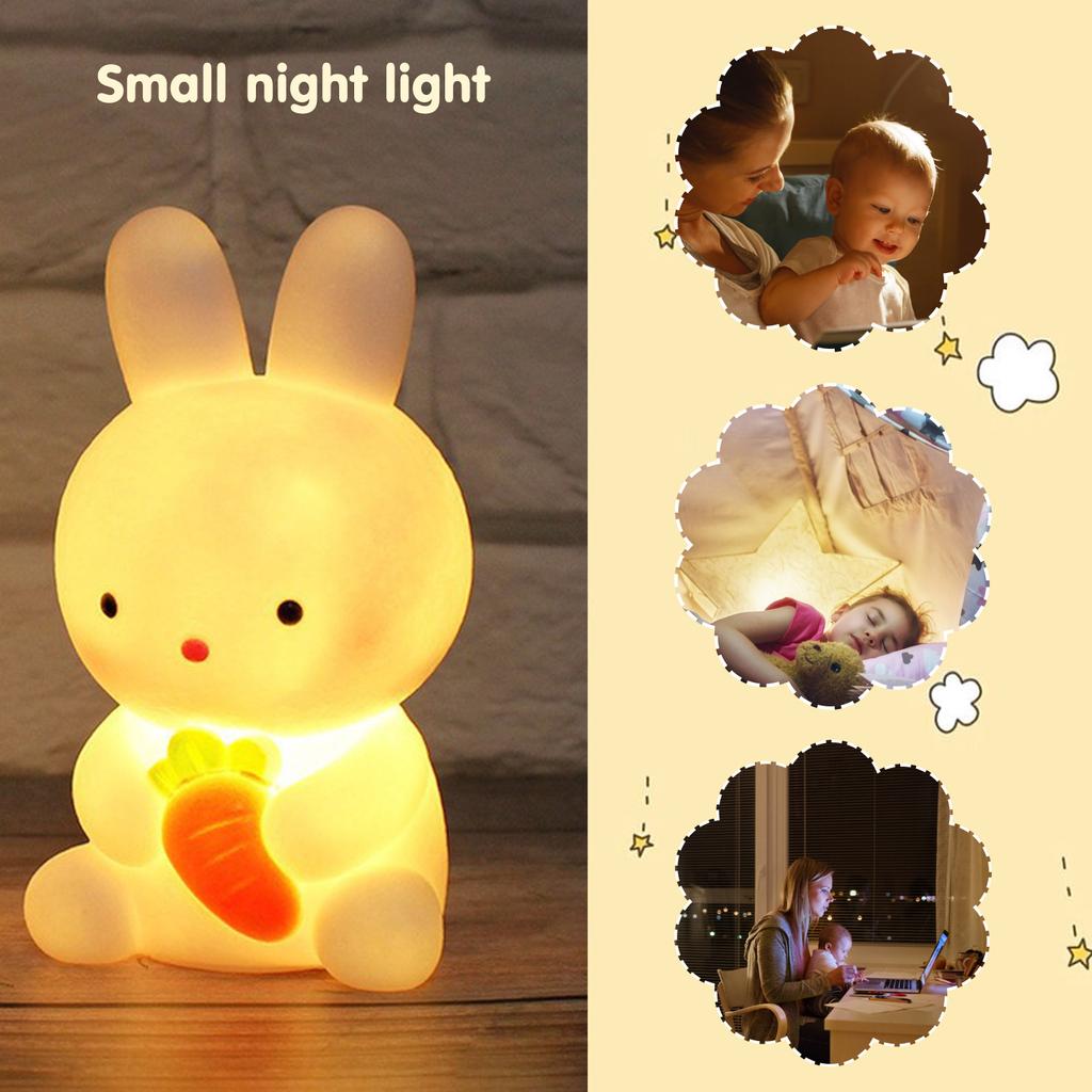 Cute Night Light Cartoon Bunny Desk Lamp Bedroom Bedside Lamp Baby Sleeping Lights Night Light Ornaments Toys Gift