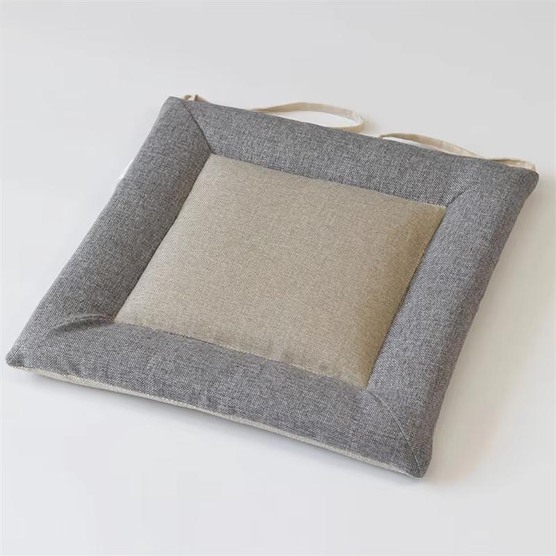 TwoTone Color Square Dining Chair Cushion with Rope Home Japanese Style Floor Cushion Office Chair Cushion Student Cushion 40x40cm