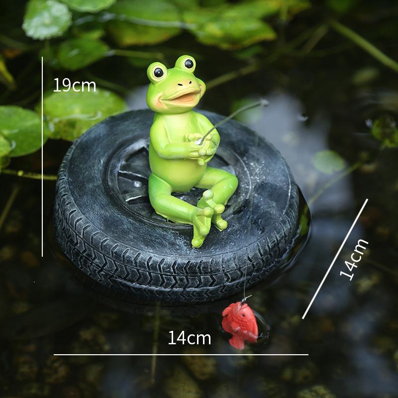 Travel Frog Zen Ornament - Resin Decor Gift for Office and Home