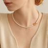 leeENoir Dot Toggle Pearl Necklace (2color)