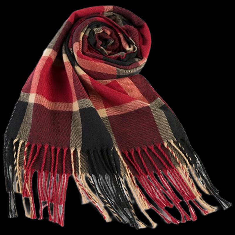 Hengyuanxiang 100% Wool Plaid Winter Scarf