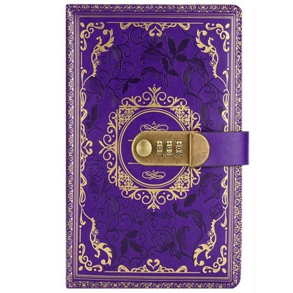 Papperstjocklek Kombinationslås a5 Journalanteckningsbok Med Lås a5 Retro Lösenordsbok Student