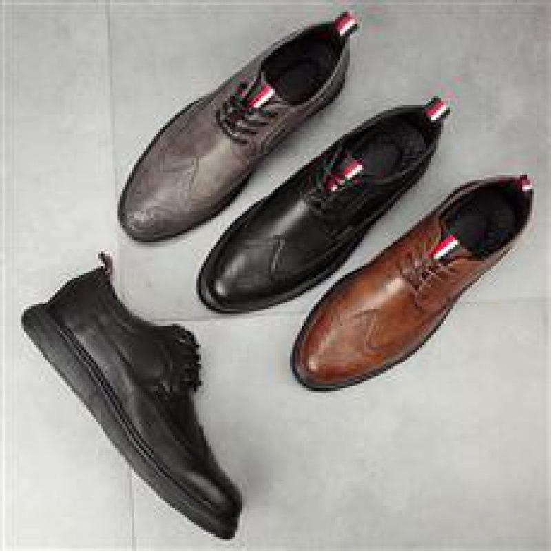 

Foreign trade business dress British Block casual European version of leather shoes 2025 spring and autumn pointed eather shoes 38 чёрный