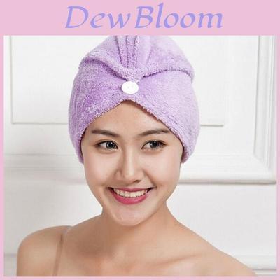 Thick Double Layer Hair Drying Cap With Waterabsorbing Coral Fleece For Women