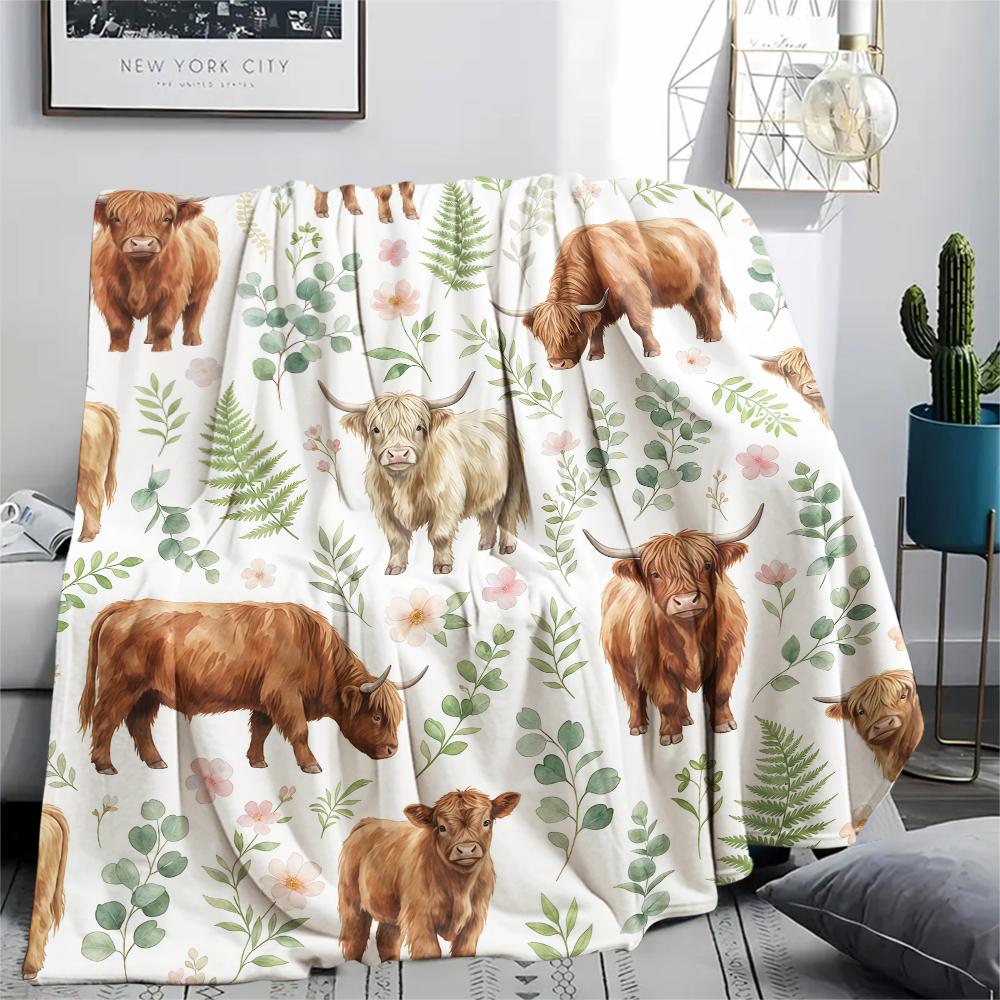 Frische Blumen Pferd Leopardenmuster Flanelldecke Hohe Qualität Bequem für Alle Jahreszeiten Heimdekoration Wärme und Komfort Perfekt für Weihnachtsgeschenke