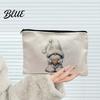 Holiday Gift Bag Christmas Theme Makeup Bag with Black Zipper