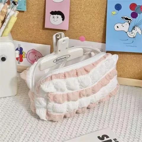 Candy Designer Plaid Soft Cosmetic Bags Large Capacity Makeup Organizer Brushes Eyebrow Pencils Stationery Storage Bag