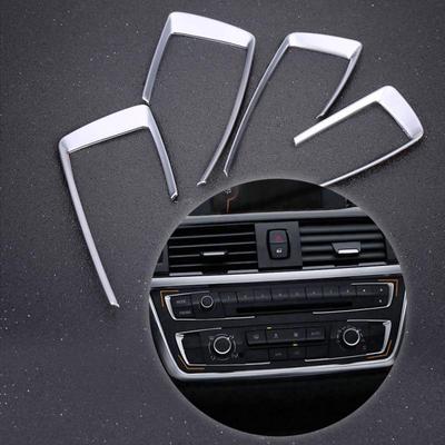 4 adet Araba Styling Merkezi Konsol Pano Çerçeve Kapak Trim Gümüş Krom BMW 4 3 Serisi GT F30