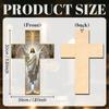 Vintage Wooden Wall Decoration Cross For Home Entryway, Christmas Scene Decoration, Home Decor Pendant Hanging Card