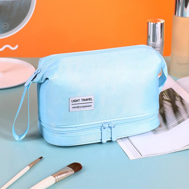 Large-capacity Double-layer Toiletry Bag, Dry and Wet Separation, Korean Cosmetic Storage Bag, Portable Cosmetic Bag