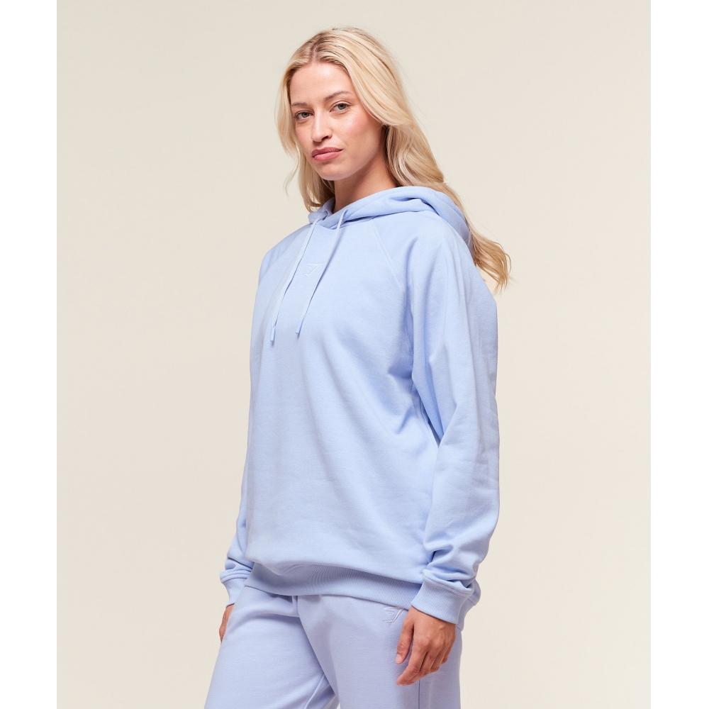 Gymshark Training Oversized Fleece Hoodie Peri Blue B5a7n Udr2