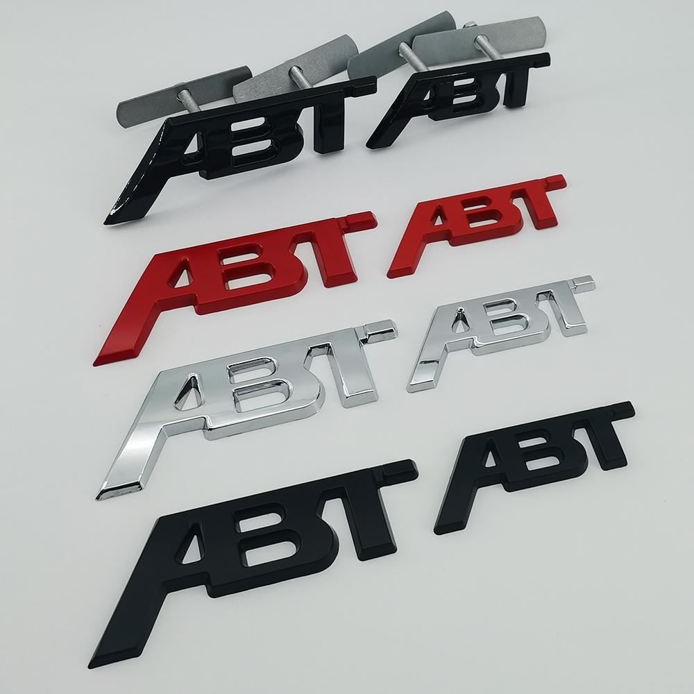 3D Metal Logo ABT Grill Emblem Badge Rear Trunk Badge Decal Sticker For Audi A3 A5 A6 Q5 Q7 Q8 S4 S5 S6 RS3 RS6 Car Accessories