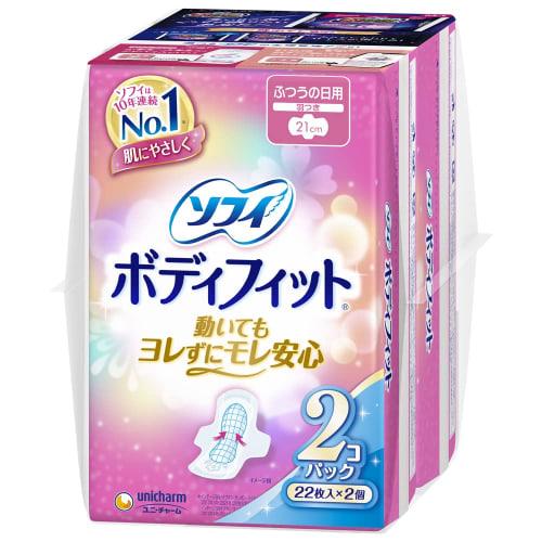 

Sofy Body Fit, для ежедневного использования, с крылышками, 21 см, 22 штуки x 2 упаковки (унишарм Софи)