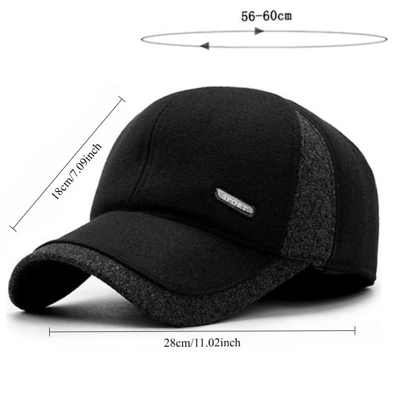 Fashion Middle-aged and Elderly People Winter Thickened for Keep Warmth Baseball Cap Men Leisure Splice Ear Protection Duck Tongue Hat
