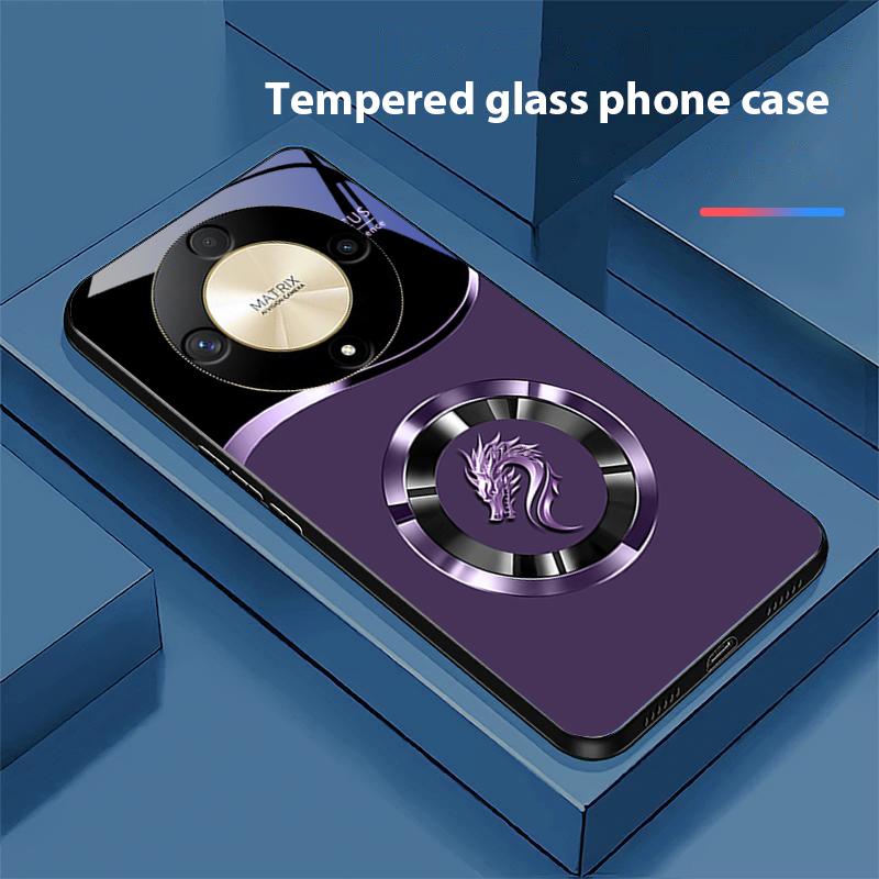 

Круглий китайський дракон Для Honor Magic 6 50 70 90 Lite X7b 200 Pro Nova 10 Nova 5T X6 P30 Pura 70 Ultra Загартоване Скло Чохол для Телефона For honor X6