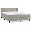 3127433 vidaXL Lit à sommier tapissier et matelas Gris clair 140x200cm Velours