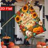 2D Flat, 2D Flat - 2D Flat Thanksgiving Autumn Leaves Pumpkin And Garden Flag, 1-28X40 Inches Outdoor Garden Flag Double-Sided Home Decoration Courtya