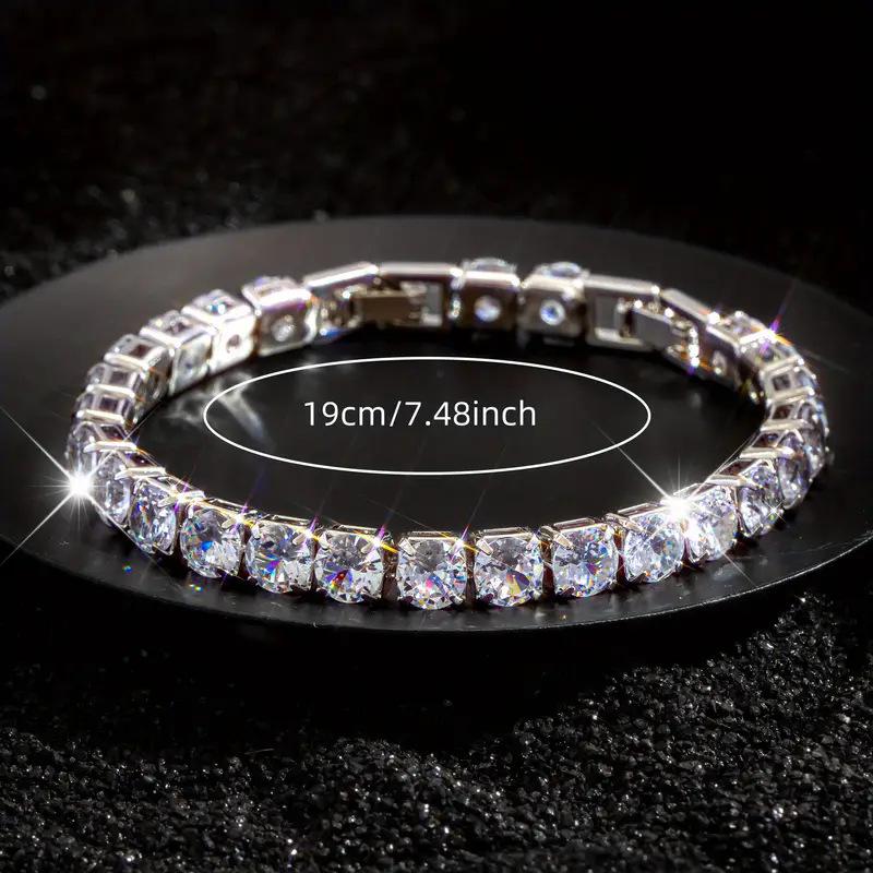 

Elegant Zircon Bracelet: 6mm Round Cut, Prong Set, Simple and Exquisite European Design срібний