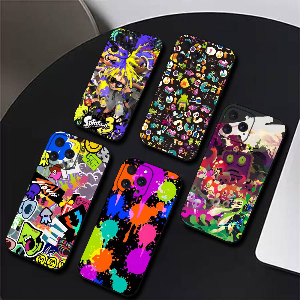 Game Splatoon 3 Phone Case Black Silicone Soft Shell For IPhone 17 16 15 14 13 12 11 Air Pro Max Plus Hot Sale