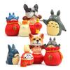Lucky Totoro Bag Cat Girl New Year Theme Mini Model Ornament For Decoration Prop